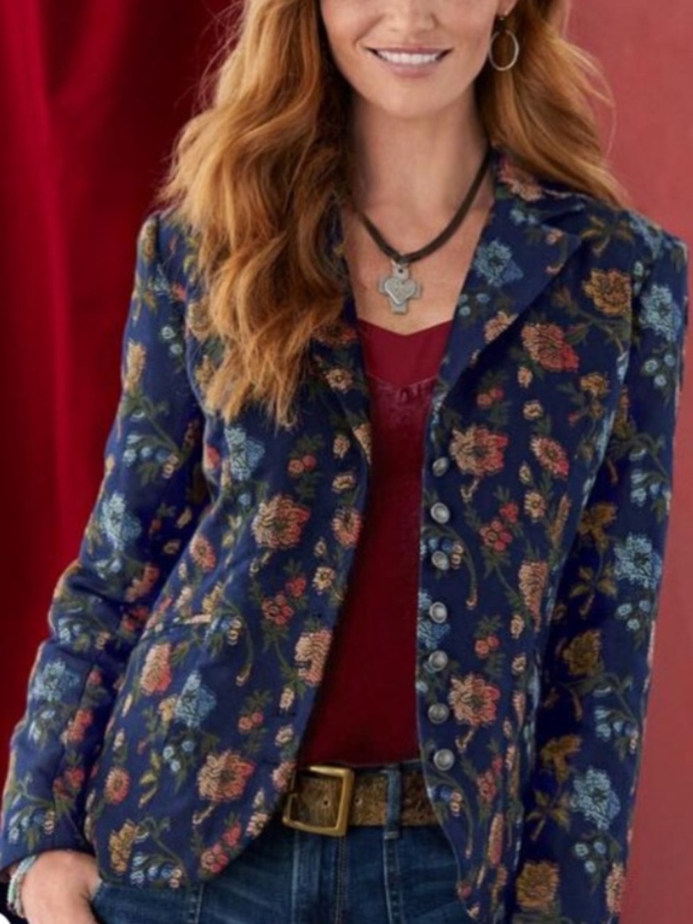 Sundance Alpine Coast Floral Jacquard Blazer/Coat M- L